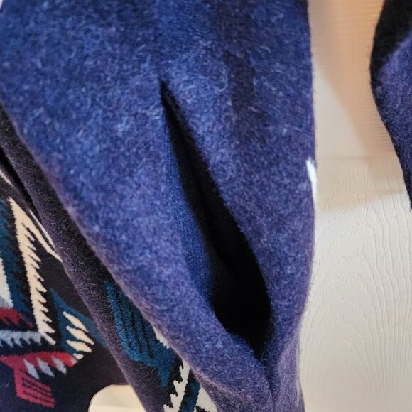 ARIAT Women's Chimayo Duster Sweater, Navy Jacquard M - Picture 5 of 8